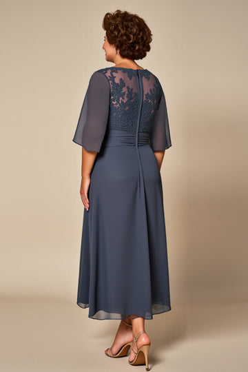 Twilight Chiffon A Line Plus Size Mother Of Bride Dress with Lace